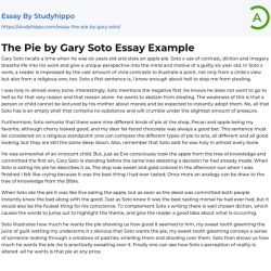 The pie by gary soto questions and answers