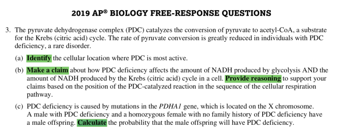 Ap biology unit 1 progress check frq