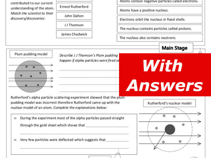 History of the atom worksheet pdf answers