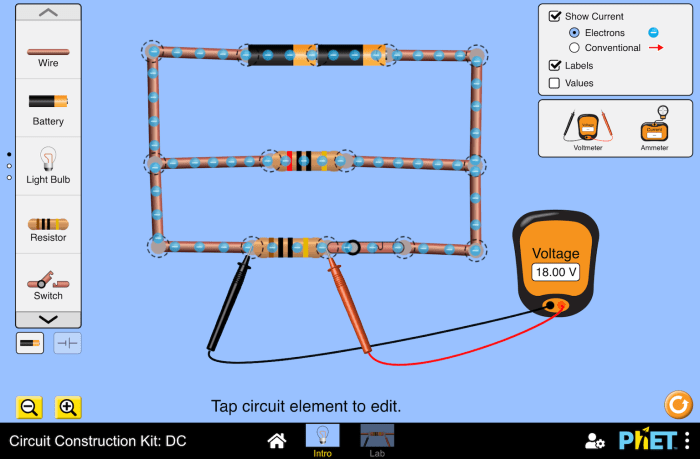 Circuit construction kit dc answers